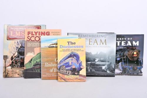TRAINS: A group of four hardcover books detailing trains. 'FLYING SCOTSMAN' hardcover book by Andrew Roden