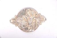 ST CHRISTOPHER: A 1920s sterling silver St. Christopher badge,&nbsp;5.5cm wide