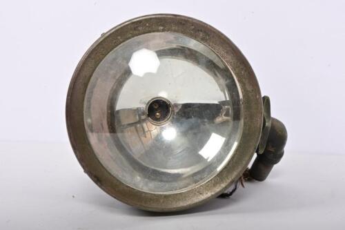 LAMP: An early Stadium spot lamp with rear view mirror and tube, glass approx 10cm diameter