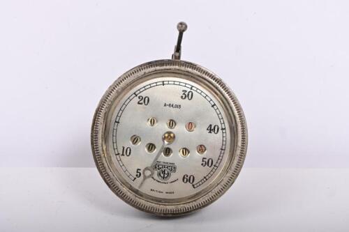 SMITHS: An early Smiths 0-60 speedometer, silverface with trip odometer and reset lever, glass 7.5cm diameter