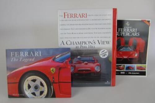 FERRARI: Three Ferrari books (signed by Hill and Elford)