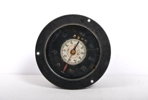 SPEEDOMETER: A circa 1920 0-80 Type 14 speedometer Speedometer, reg no 668619 possibly for a car or train