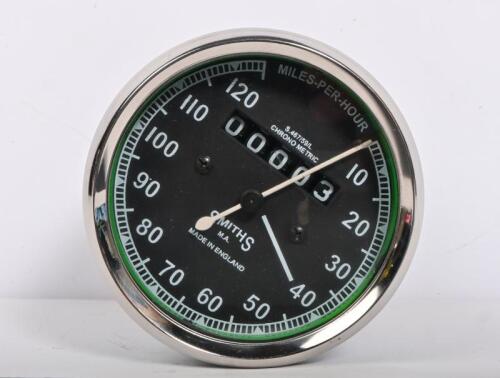 DASH CLOCK: A non-geniune reproduction Smiths dashboard clock, 8.5cm diameter