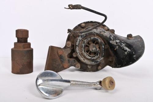 HOLDEN FX: Three Holden FX parts, comprising a Nasco horn, rear wheel puller and a winder handle