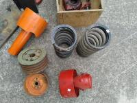 PARTS: A group of miscellaneous parts springs, wheels, pulley and other items - 2