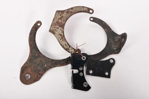 HORN BRACKETS: Five horn mounting brackets, including Lucas, for mounting vintage horns to firewall, longest 13cm long
