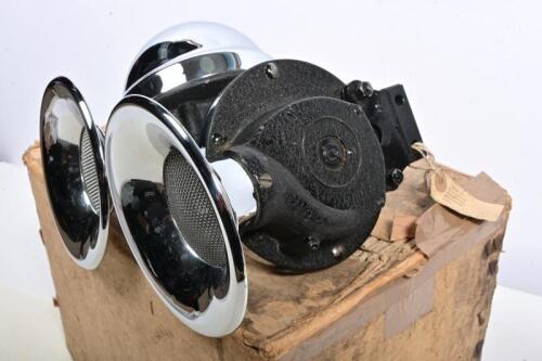 LUCAS: A 1940s mint condition Lucas twin horn in original box and packaging