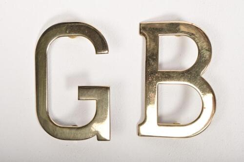 GREAT BRITAIN:A set of brass Great Britain 'GB' letters, 8cm high