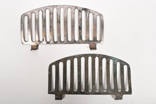 FOOT PLATES: A pair of circa 1920s nickle on brass running board foot plates, 28 x 14cm