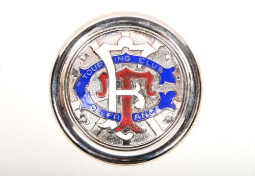 FRANCE: A circa 1920's Touring Club France nickel on brass car badge, central enamelled emblem, 7.5cm diameter