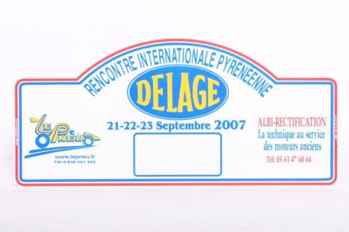 RALLY PLATE: A 2007 Recontre Internationale Pyreneenne rally participant plate, printed on plastic, 20 x 43cm
