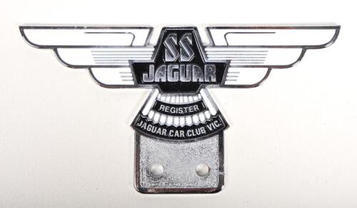 JAGUAR: An SS Jaguar Car Club Vic enamel and chrome badge, 15.5cm wide