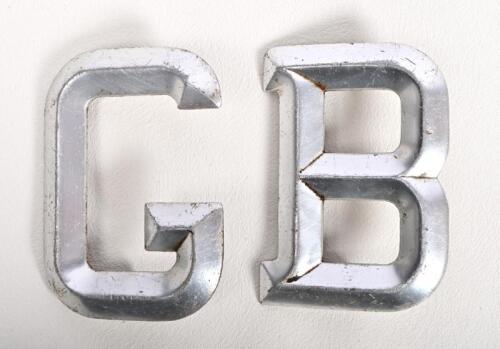 ACE: A set of Ace Aluminium Great Britain 'GB' letters, 9cm high