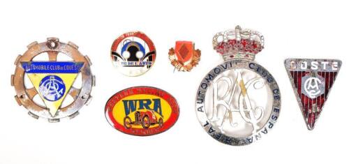 CAR BADGES: A collection of European car badges, including Real Automovil Club de Espana, largest 7cm diameter