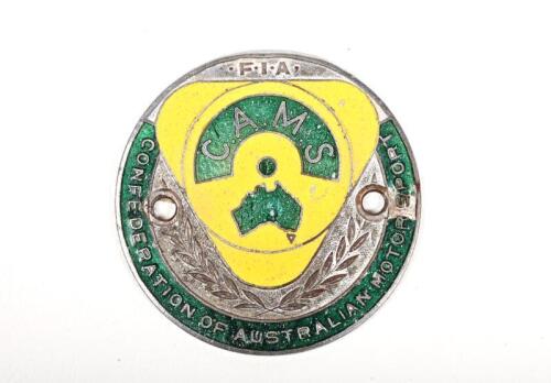CAMS: An early Confederation of Australia Motorsport enamelled badge by K. G Luke Melboutne