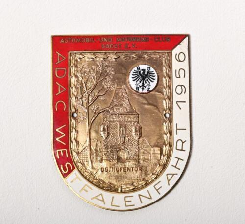 GERMAN: A rare and fine 1956 ADAC Westfalenfahrt 1956 enamelled grill badge, perfect for rear grill of a 356 Porsche