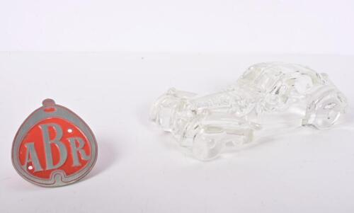 BUGATTI: Two Bugatti related items including an 'Australian Bugatti Register' badge with glass Bugatti Type 57SC Atlantic desk piece