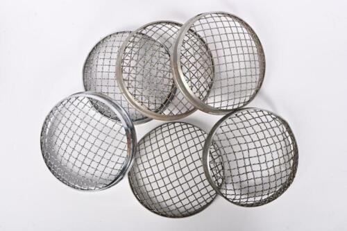 HEADLAMP GUARD: Six headlamp mesh stone guards, two appear to have had little use, 18.2cm (7 1/4 in) diameter