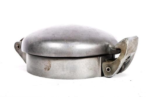 PETROL CAP: A large 'Le Mans' style quick release metal fuel cap, stamped 'ENOTS. B'HAM' ENGLAND' 16cm at widest part