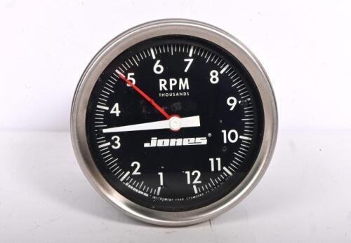 GAUGE: A rare American Jones 12000 RPM tachometer gauge, used mainly on American racing cars