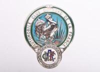 AUTOMOBILE CLUB DU NORD DE LA FRANCE: An original ACNF enamel car badge 10cm high, 8cm diameter.