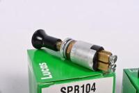 LUCAS: Three new old stock LUCAS items including illuminated indicator switch, pull switch, horn button - 3