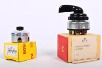 BOSCH: Two BOSCH new old stock items.Illuminated indicator switch, with push button horn switch. Circa 1960's