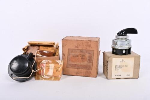 LUCAS: Two vintage LUCAS England switches.1920's bakelite&nbsp;two-way switch & 1964 two-way switch