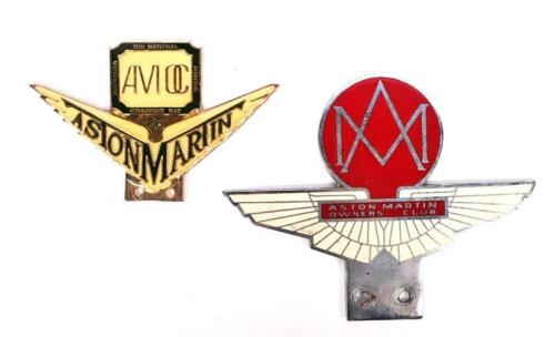 ASTON MARTIN: An Aston Martin Owners Club enamel badge and another #66 from the 1987 national rally