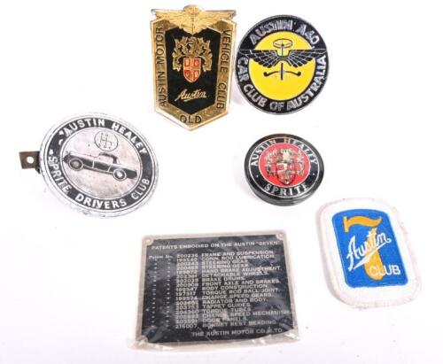 AUSTIN: A collection of Austin related badges, plaques etc