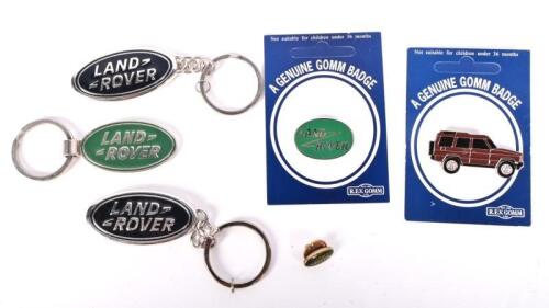 LAND ROVER: A collection of Land Rover badges and keyrings