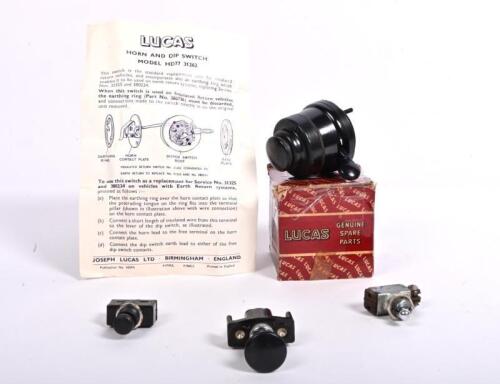 SWITCHES: Four LUCAS England switches. Three NOS, one used