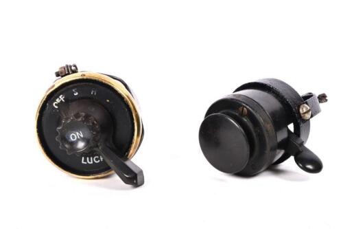 SWITCHES: Two LUCAS light switches, one column mounted light and horn switch. Circa 1920's