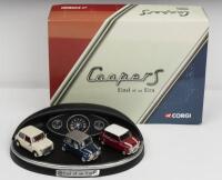 MINI COOPER: A NOS 1:43 scale Corgi Special Edition Set of 3 Classic Mini Cooper S Works Cars with Stylised Instrument Cluster Base die-cast models