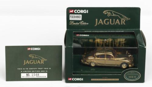 JAGUAR: A NOS 1:43 scale Corgi Gold Plated Jaguar Mk. II 40th Anniversary Commemorative Edition with Certificate of Authenticity die-cast model