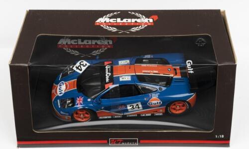 McLAREN: A NOS 1:18 scale UT Models McLaren F1 GTR 1996 Le Mans Owen-Jones/Raphanel/Brabham #34 "GULF" die-cast model