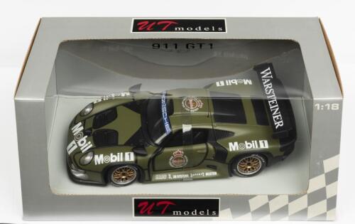 PORSCHE: A NOS 1:18 scale UT Models Porsche 911 GT1 1996 Test Car - Mobil/Warsteiner die-cast model