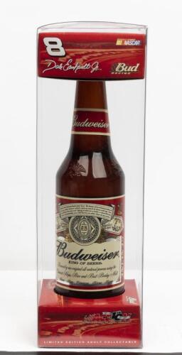 NASCAR: A NOS 1:64 scale Action Collectables Monte Carlo 2002 Dale Earnhardt Jr. "Budweiser - King of Beers" #8 die-cast model contained in Budweiser bottle
