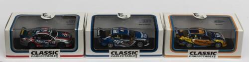 FORD: THREE NOS 1:64 scale Classic Carlectables Ford FG Falcon Supercars:- Shane Van Gisbergen; Will Davison; and Russell Ingall die-cast models
