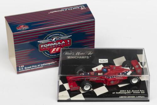 FORMULA 1: A NOS 1:43 scale Minichamps 2003 U.S. Grand Prix at Indianapolis Event Car die-cast model