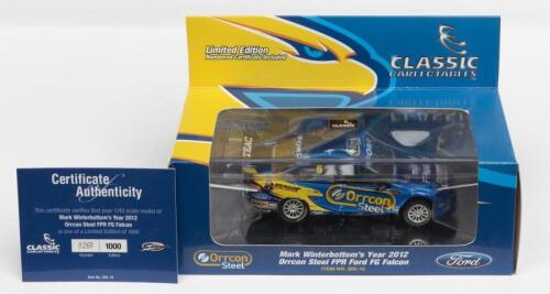FORD: A NOS 1:43 scale Classic Carlectables Ford FG Falcon #5 2012 "Orrcon Steel" Mark Winterbottom with numbered Certificate of Authenticity die-cast model