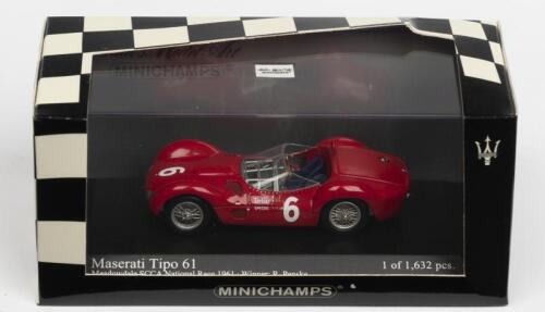 MASERATI: A NOS 1:43 scale Minichamps Maserati Tipo 61 #6 1961 SCCA National Race Meadowdale Winner Roger Penske die-cast model