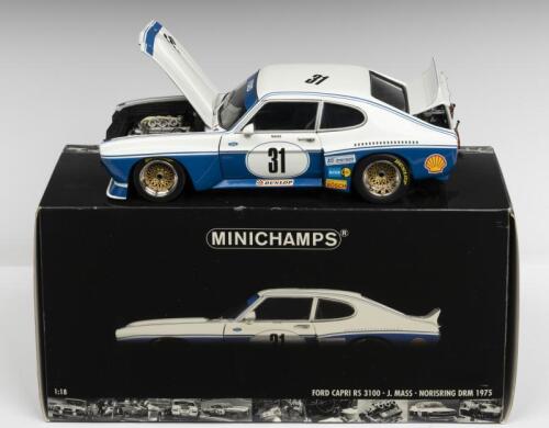 FORD: A NOS 1:18 scale Minichamps Ford Capri RS 3100 #31 1975 J. Mass - Norisring DRM die-cast model