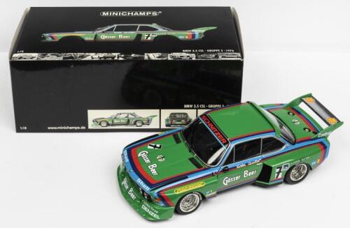 BMW: A NOS 1:18 scale Minichamps BMW 3.5 CSL Group 5 Krebbs/Webster #7 1976 1000km Nurburgring Winners "Gosser Beer" die-cast model