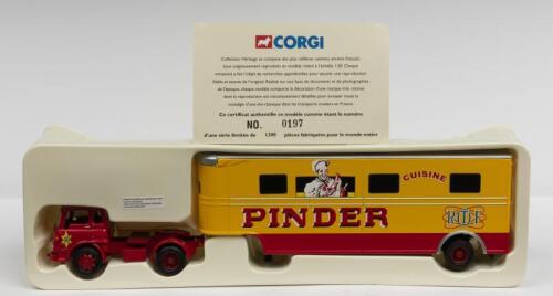 BEDFORD: A NOS 1:50 scale Corgi Bedford TK & Fruehauf Trailer "Cuisine Pinder" die-cast model with numbered certificate