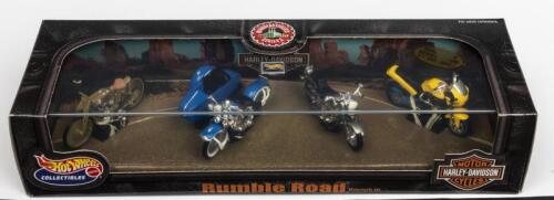 HOT WHEELS: A NOS Hot Wheels "Rumble Road" Motorcycle quad set die-cast models