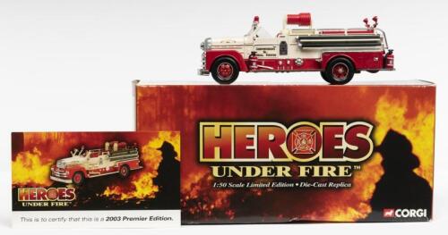 CORGI: A NOS Corgi Seagrave 70th Anniversary Pumper Shippensburg "Heroes Under Fire" die-cast model with certificate