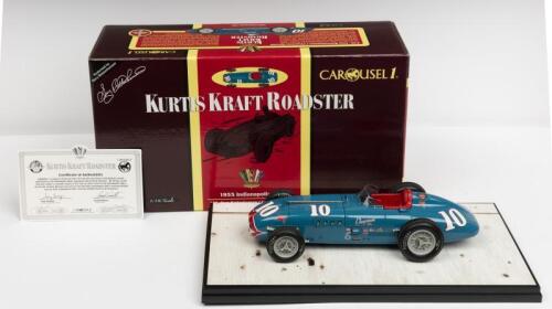 INDY CAR: A NOS 1:18 scale Carousel 1 Kurtis Kraft Roadster Tony Bettenhausen #10 1955 Indianapolis 500 die-cast model with Certificate of Authenticity