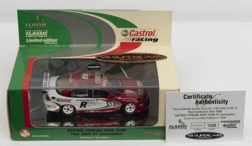 HOLDEN: A NOS 1:43 scale Classic Carlectables Holden VY Commodore #8 Paul Dumbrell 2004 "Castrol" with numbered Certificate of Authenticity die-cast model