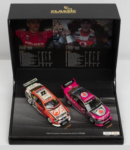 SUPERCARS: A NOS 1:43 scale Classic Carlectables 2009 V8 Supercar Championship Series 1 - 2 Finish Whincup #1 & W. Davison #22 Twin Set die-cast models numbered limited edition 508/601